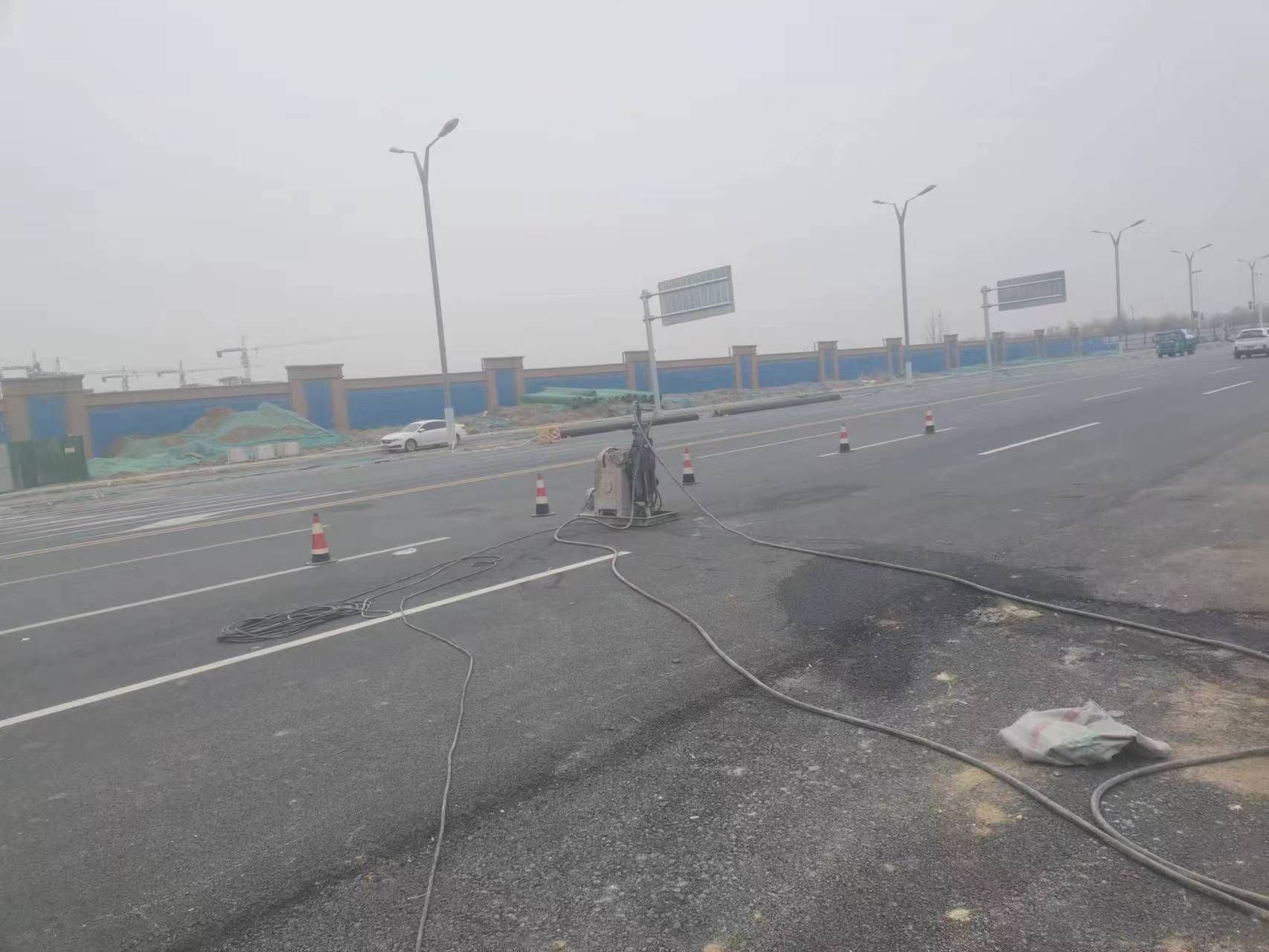 吉阳镇马路注浆